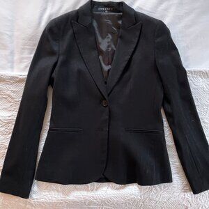 Theory Black Wool Blazer with Silver threads